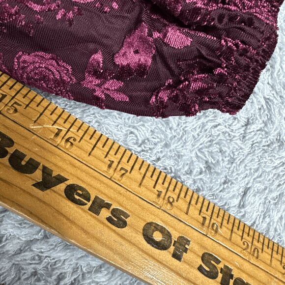 Easel Women's Witchy Romantic Velvet Burnout Empire Dress S Maroon Dark - Picture 2 of 16